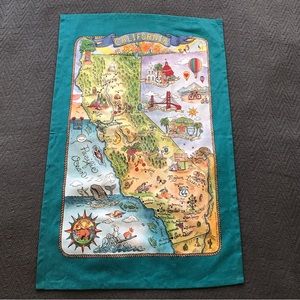 NWOT California Kay Dee Designs Dish Towel Tea Towel Deep Teal 100% Cotton Great